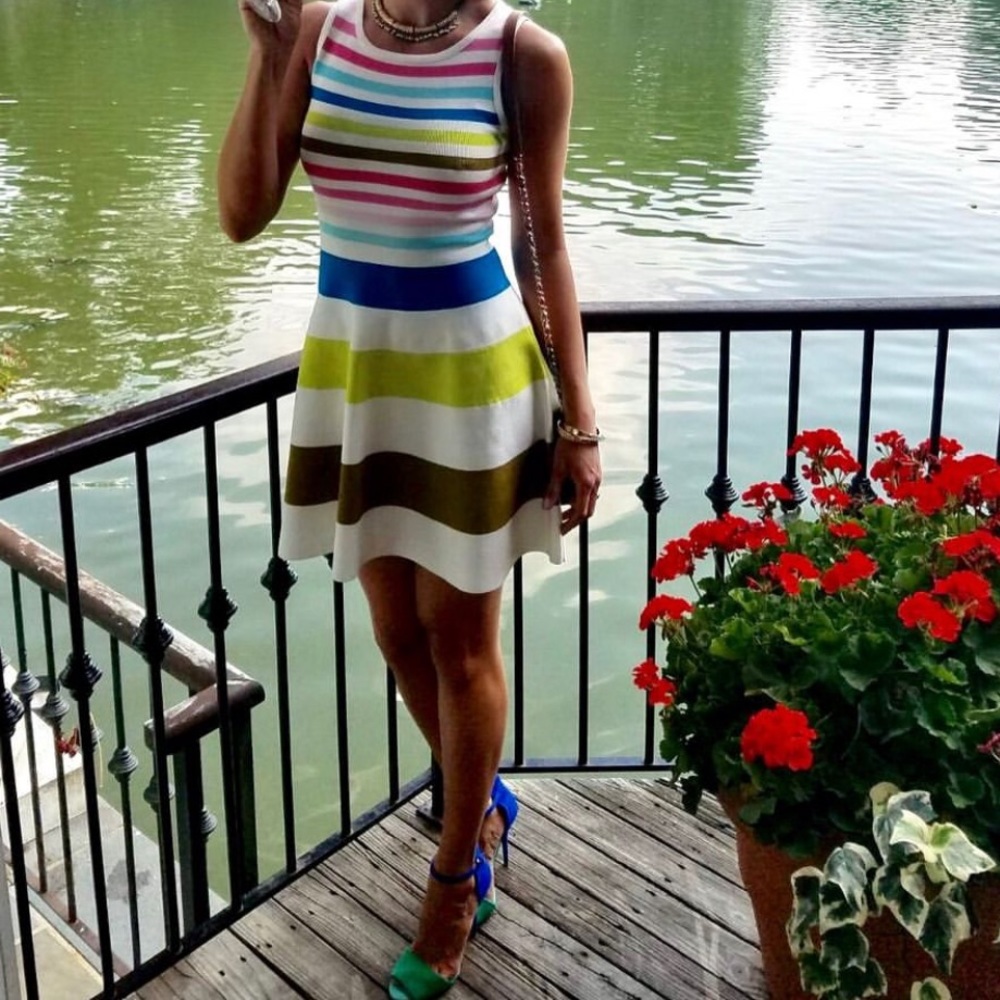 Karen Millen stripped colorful dress
